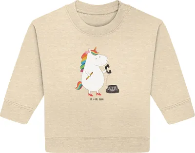 Produktbild von Mr. & Mrs. Panda Organic Baby Pullover Einhorn Sekretärin 12. - 18. Monat - Natural Raw - Geschenk, Unicorn, Einhörner, Bürokraft, Büro, Rechtsanwältin, Bullover