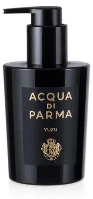 Obrázek produktu pro Acqua di Parma Yuzu, Ruce a tělo, Tekuté mýdlo, Pumpovacíc lahvička, Čisticí, Hydratující, Změkčující, Bergamot, Pepř, Yuzu, Jasmín, Lotos, Citlivka, Fialka (list)