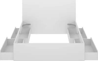 Image de Usman - Lit Double, Blanc, Avec Rangements