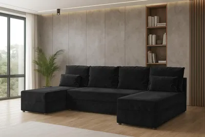 Zdjęcie produktu dla Narożnik KUBO U FIT z funkcją spania i pojemnikiem na pościel sofa narożna
