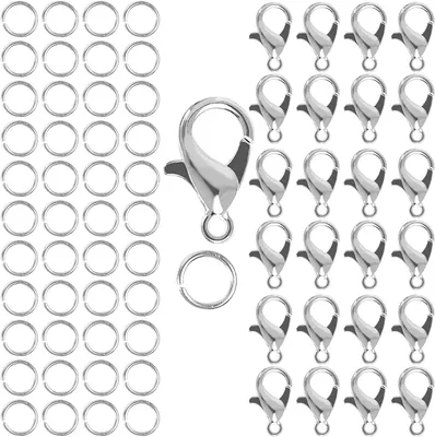 Productafbeelding van Ketting Sluitingen - Ketting Haken - Sieraden Maken - Roestvrij Metaal - 50 Stuks - Zilver