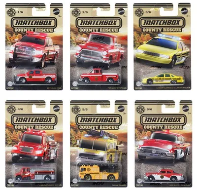 Obrázek produktu pro Matchbox Set COUNTY RESCUE GGF12 - 6x záchranářské vozidlo - - Rarita
