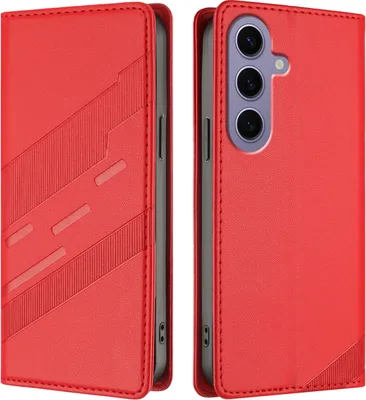 Obrázek produktu pro Pouzdro pro Samsung Galaxy S24,Polyuretankožené peněženkové pouzdro s přihrádkou na karty a funkcí stojánku Rot
