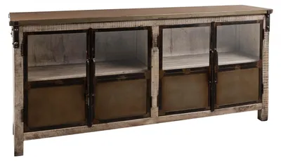 Immagine prodotto di MASSIVMOEBEL24 | credenza in legno di Mango 180x40x90 marrone laccato HEAVY INDUSTRY #250