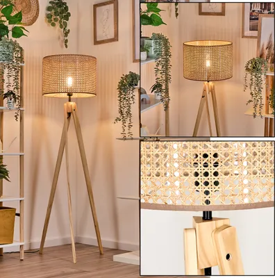 Produktbild von Varoni Stehlampe aus Holz/Rattan in Naturfarben