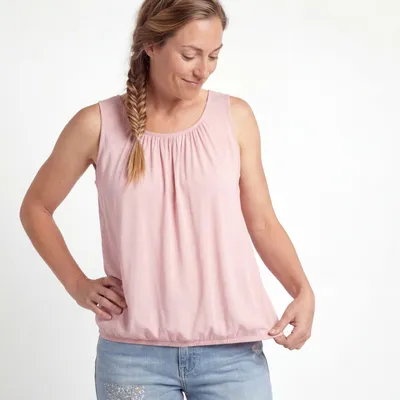 Produktbild von Sommer Top Damen Trägertop mit Gummibund 38 40 42 44 46 48 Stretchtop Viskose