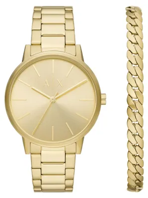 Produktbild von Armani Exchange AX7144SET CAYDE SET Uhr Herrenuhr Edelstahl gold