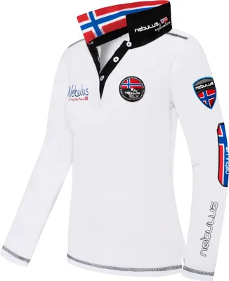 Produktbild von Nebulus Poloshirt langarm BENTY Damen, Shirt, Sweatshirt, Polo, P5762 - Damen, weiß, M/38