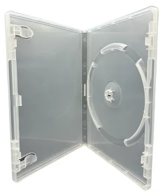 Zdjęcie produktu dla Pudełko na DVD, 100 x 14 mm - Przezroczyste etui na DVD - Posiada miejsce na 1 dysk - Wkładka do etui - Wysoka jakość - Nadaje się do płyt CD/DVD/Blu-Ray