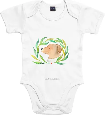 Produktbild von Mr. & Mrs. Panda Strampler Baby Hund Blumen 3. - 6. Monat - Heather Grey - Geschenk, Niedlich, Hundeliebe, babykleidung body, Babybody, Hunde, Sprüche, Hundeglück