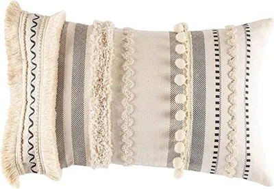 Produktbild von Boho-Sofakissenbezug, dekoratives Kissen, weicher Kissenbezug für Sofa, Wohnzimmer, Schlafzimmer, Apfelgrün, 30 x 50 cm