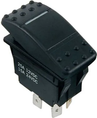 Produktbild von Euromarine Wasserdicht Beleuchteter 3-poliger Wippschalter (ein-aus) Schwarz 21 x 36 mm Schwarz 21 x 36 mm