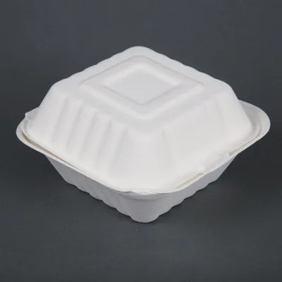 Produktbild von Fiesta Compostable Kompostierbare Zuckerrohr Burgerboxen 14,9Cm (500 Stück)
