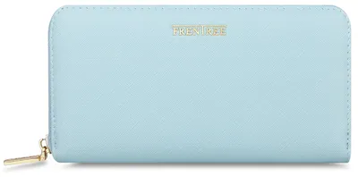 Produktbild von FRENTREE® Damen Geldbörse groß mit RFID-Schutz, 100% , elegantes Portemonnaie mit Handyfach - Hellblau