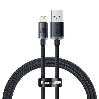 Produktbild von Baseus CAJY000001, Schwarz, USB A, Lightning, 1,2 m, Männlich, Männlich