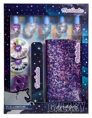 Obrázek produktu pro MARTINELIA GALAXY DREAMS sada na nehty a kosmetick tatika Barevn dtsk sada lak na nehty s kosmetickou tatikou - ideln drek pro dvky