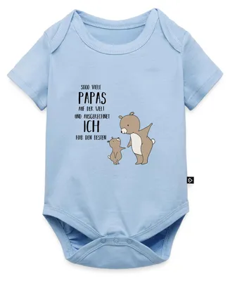 Produktbild von Spreadshirt Vatertag Papa Bär Ich Habe Den Besten Papa Kurzarm Tages Baby Body, 86 (12-18 M.), Hellblau