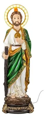 Heiligenfigur Judas Thaddäus, handbemalt, 20x20x61 cm