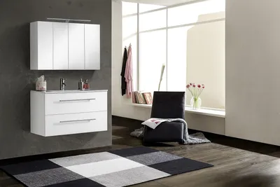 Produktbild von Refurbished Möbelretoure SAM® Badmöbel Set 2tlg 120 cm Hochglanz weiß BASEL