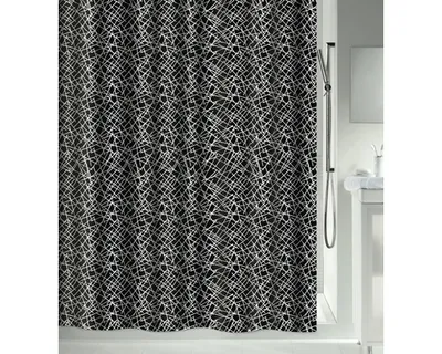 Immagine prodotto di Tenda da doccia spirella Lines nero 180 x 200 cm