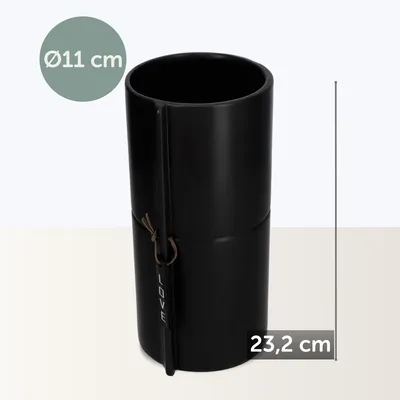Image de KADAX Cache-pot "Lemps", pot de fleurs en céramique, noir, 11 cm