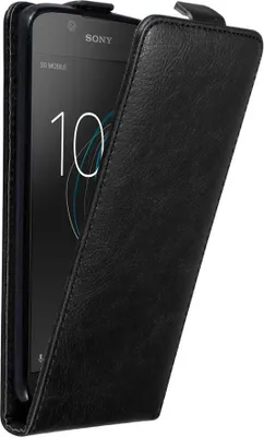 Produktbild von Cadorabo Hülle für Sony Xperia L1 Schutz Hülle in Schwarz Flip Etui Handyhülle Case Cover
