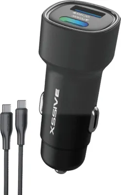 Produktbild von Schnelles Autoladegerät | Ultra-Schnellladung für unterwegs mit USB-C zu USB-C Kabel 1m