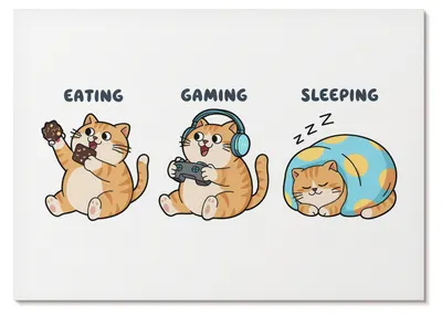 Produktbild von POSTER - 84x59 cm (A1) - Sziszu - Lustige Katzenillustrationen, süß und lustig -  Wandbild für Wohnzimmer Schlafzimmer & Flur, Modernes Poster Wanddeko, Ungerahmt