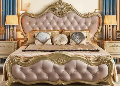 Produktbild von Komfortbett aus massivem Holz Bett 180x200 cm Klassisches Doppelbett