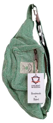 Produktbild von Gürteltasche im Hanf- und Baumwollstil (oder Bauchtasche) - Salbei