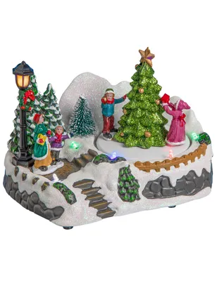 Produktbild von Weihnachtsszene mit großem Weihnachtsbaum, Weihnachtsdorf