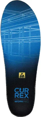 A top-down view of an insole with a blueprint-like design.