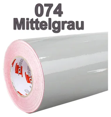 Produktbild von (5,60€/m²) Oracal® Möbelfolie 074 Mittelgrau Glanz 31,5 cm Breite Laufmeterware selbstklebende Folie Plotterfolie Klebe Folie Oracal 621 Küchenfolie