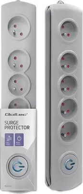 Image de Parasurtenseur Qoltec 50270 Gris 5 prise(s) AC 230 V 1,8 m