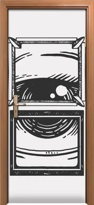 Produktbild von Türposter 80x200 cm Türaufkleber Türtapete Türfolie Klebefolie Kunst Auge in Rahmengravur
