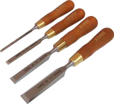 Produktbild von Narex Meißel-Set mit abgeschrägten Kanten und gewachsten Griffen 4 teilig 863201
