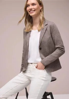 Produktbild von Street One Jerseyblazer 'Basic Blazer mit Reverskragen', A213001, hatch brown, Gr. 36