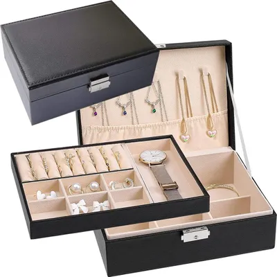 Produktbild von Schmuckschatulle eleganter Schmuckorganizer schwarz