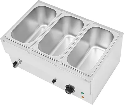Produktbild von Elektrischer kommerzieller Speisenwärmer, Edelstahl 3 Abschnitte Einstellbare Temperatur 30-110℃ Buffetwärmer für Parteien, Bankett und Catering-Events
