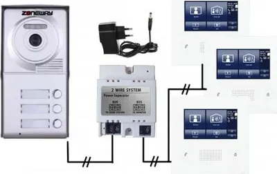 Obrázek produktu pro Set videozvonku ZONEWAY ZW-432M + ZW-702-3