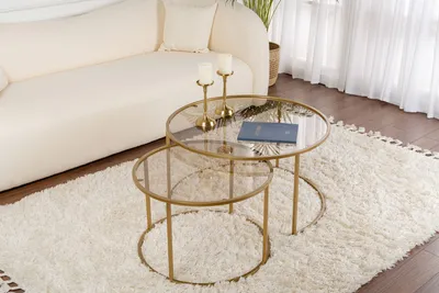 Produktbild von Skye Decor, Aurum - 80, 60 - Gold, Bronze, Couchtisch-Set, Gold, 100 % METALL, 80 x 80 x 43 cm
