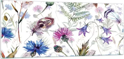 Produktbild von Bilder auf glas - Blume Wiese Natur - 100x40cm - Glasbilder - Wandbilder - Kunstdruck - zum Aufhängen bereit - Wanddekoration aus Glas - Glas Bilder - Wandbild auf Glas - Einteilig - GAB100x40-3838
