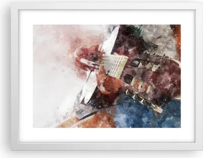 Produktbild von Gerahmtes Poster - Weißer Rahmen - Gitarre Musik - 40x30 cm - Wand Bild - Wanddeko - Wandbilder - Kunstposter - Wandposter - Bilderrahmen - Bilder - Kunstdruck - Wandbild - P2WAA40x30-4000