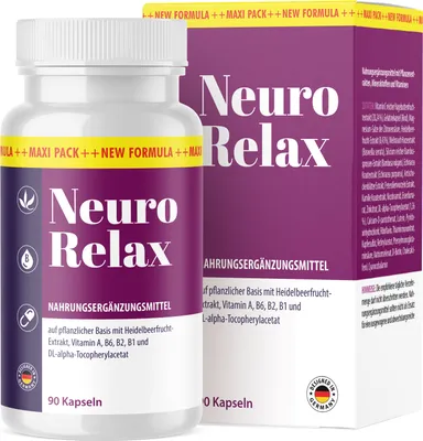 Produktbild von NeuroRelax Kapseln - Neuro Relax auf planzlicher Basis - für Frauen und Männer geeignet - 90 Kapseln pro Dose