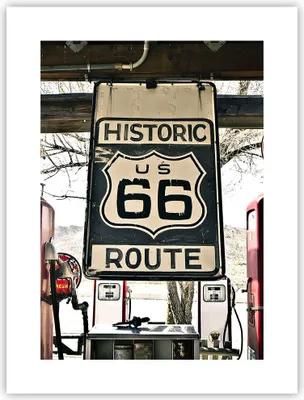 Produktbild von Poster - Poster ohne Rahmen - Straße alt 66 USA - 30x40 cm - Wand Bild - Wanddeko - Wandbilder - Kunstposter - Wandposter - Bilder - Kunstdruck - Wanddekoration - Wandbild - P2XPA30x40-3573
