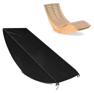 Zdjęcie produktu dla Pokrowiec na leżak ogrodowy, wymiary 155x65x95 cm, wodoodporny, chroniący przed kurzem i wiatrem, wykonany z materiału 420D