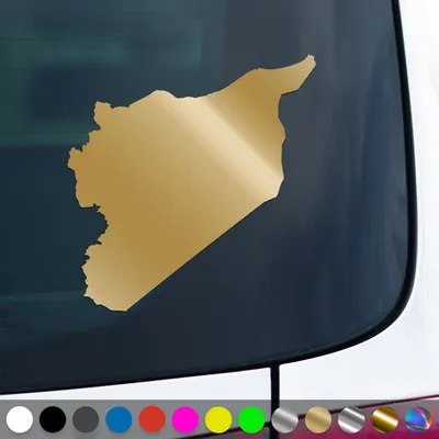 Produktbild von PantherPixel Syrien Aufkleber Umriss Karte Kontur Syria Sticker Auto Geschenkidee Farbe Gold