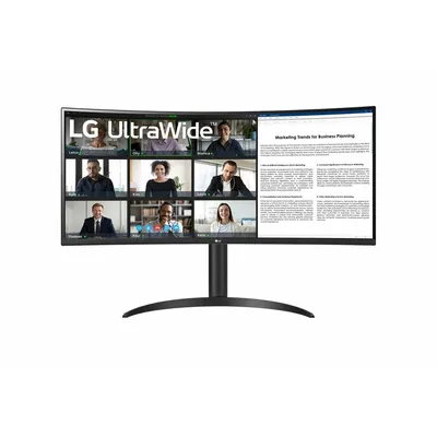 Produktbild von LG UW 34WR55QC-B.AEU, 86,4 cm (34"), 3440 x 1440 Pixel, Wide Quad HD, LED, 5 ms, Schwarz
