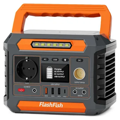 Image de Centrale électrique portable - Modèle P66A - Capacité de 144,3 Wh - Sortie AC de 200 W - 8 sorties - USB-A/USB-C avec charge rapide 18 W - Entrée solaire 13–22 V - Lampe LED intégrée