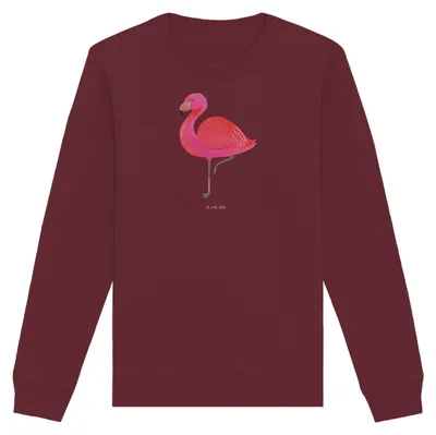 Produktbild von Mr. & Mrs. Panda Baumwoll Pullover Flamingo Classic Größe M - Burgundy - Geschenk, Freundin, Selbstliebe, Prächtig, Stolz, Ich, Pulli, Freundinnen, Sweatshirt, Sweater